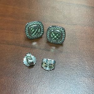 Diamond Stud Earrings Topaz Unique Button Shape David Yurman